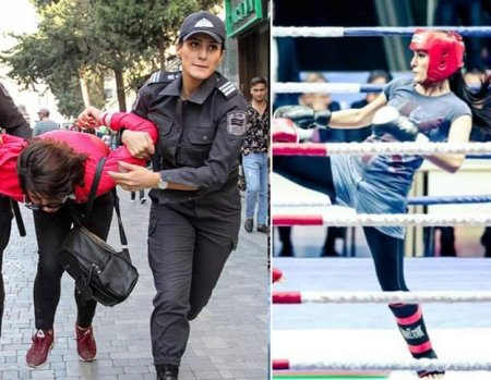 Bakıda keçirilən aksiyada fəallıq göstərən qadın polis məşhur idmançıdır -FOTO